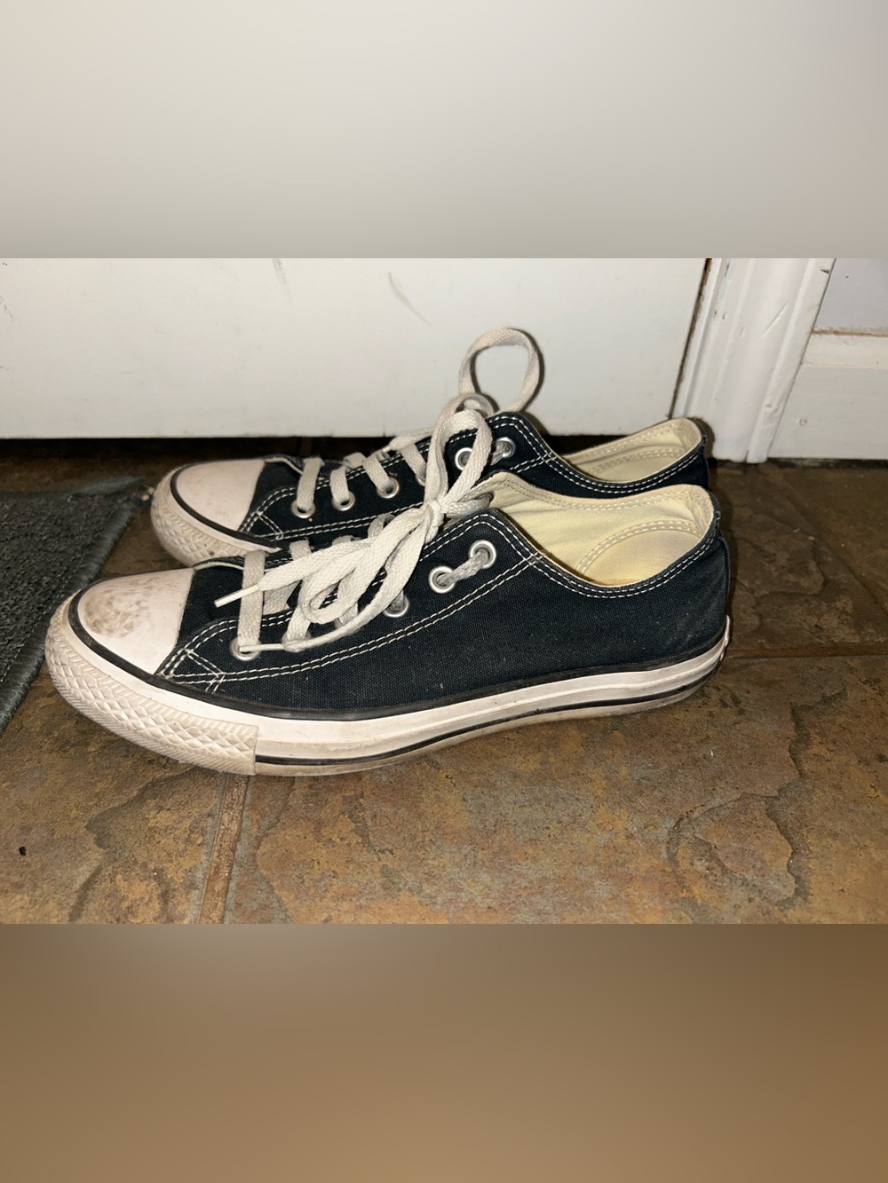 Converse Low-Top Sneakers in Black and White